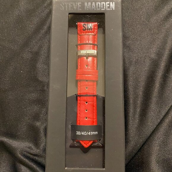 Steve Madden Watch Strap Red Leather Synthetic 38mm 40mm 41mm NEW IN BOX - Picture 2 of 11